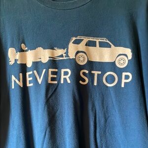 Next Level Apparel Blue 'Never Stop' Graphic Tee